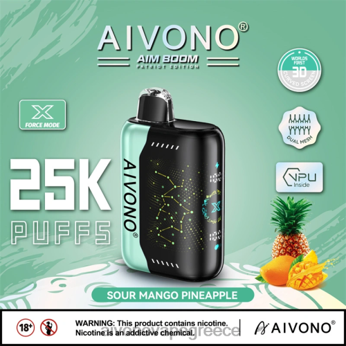 Aivono AIM BOOM 25000 ξινό μάνγκο ανανά 40T2F351 - Aivono Ελλάδα