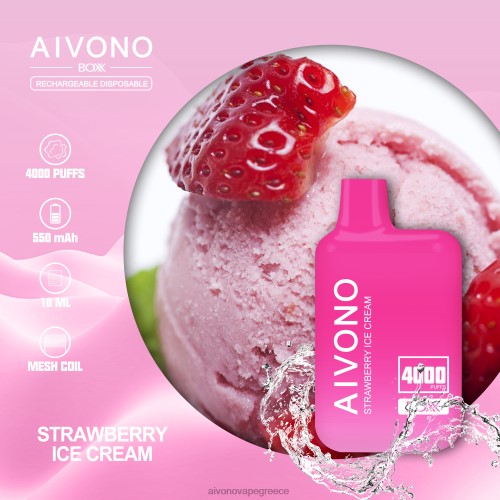 Aivono AIM BOXX 4000 παγωτό φράουλα 40T2F221 - Aivono Vape Greece