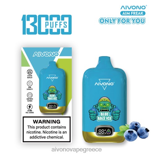 Aivono AIM FREAK 13000 μπλε πάγος razz 40T2F242 - Aivono Vape Review