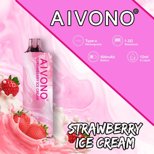 Aivono AIM GUN 7000 παγωτό φράουλα 40T2F105 - Aivono Vape Greece
