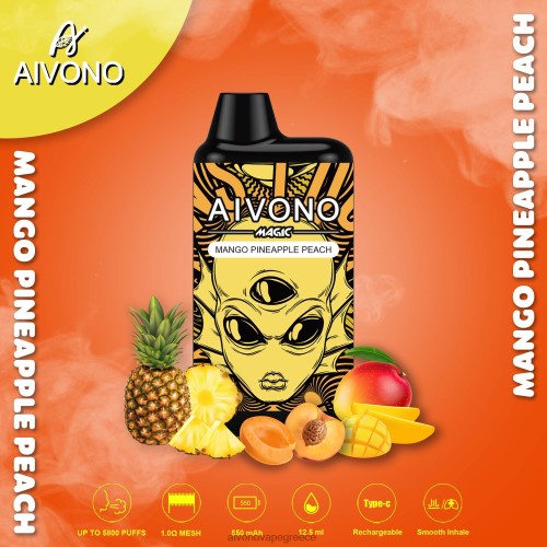 Aivono AIM MAGIC 5800 κουτί τσιγάρο μάνγκο ανανά ροδάκινο 40T2F88 - Aivono Vape Ελλάδα