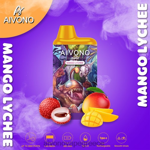 Aivono AIM MAGIC 5800 κουτί τσιγάρο μάνγκο λίτσι 40T2F98 - Aivono Vape Review