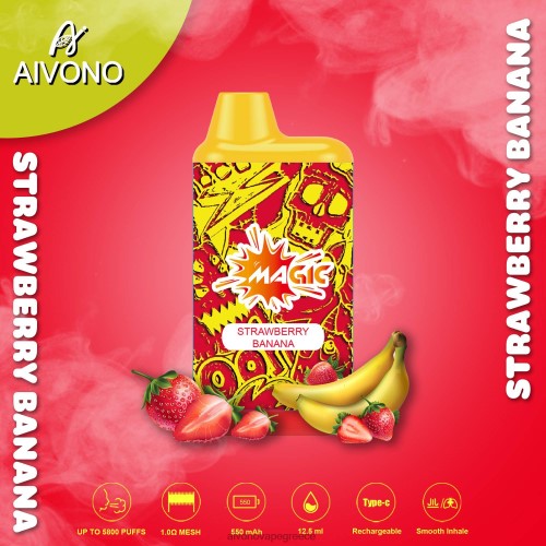 Aivono AIM MAGIC 5800 κουτί τσιγάρο μπανάνα φράουλα 40T2F93 - Aivono Vape Greece