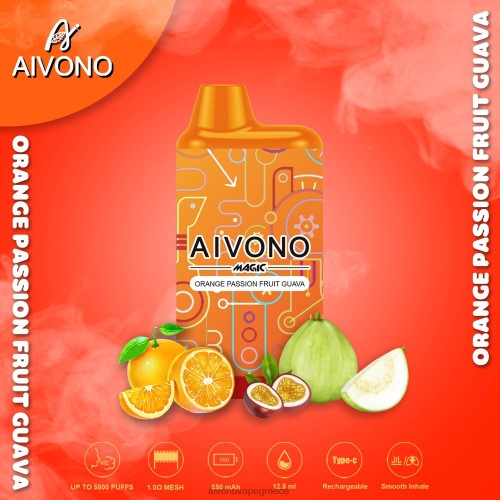 Aivono AIM MAGIC 5800 κουτί τσιγάρο πορτοκαλί φρούτο του πάθους γκουάβα 40T2F90 - Aivono Vape Review