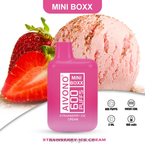 Aivono AIM MINI BOXX 600 παγωτό φράουλα 40T2F232 - Aivono Vape Ελλάδα