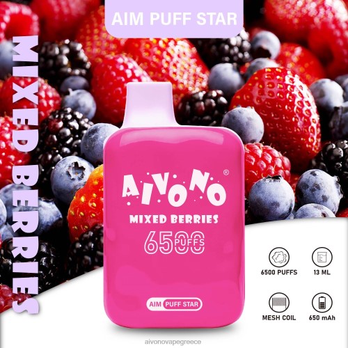 Aivono AIM PUFF STAR 6500 ανάμεικτα μούρα 40T2F290 - Aivono Vape Review