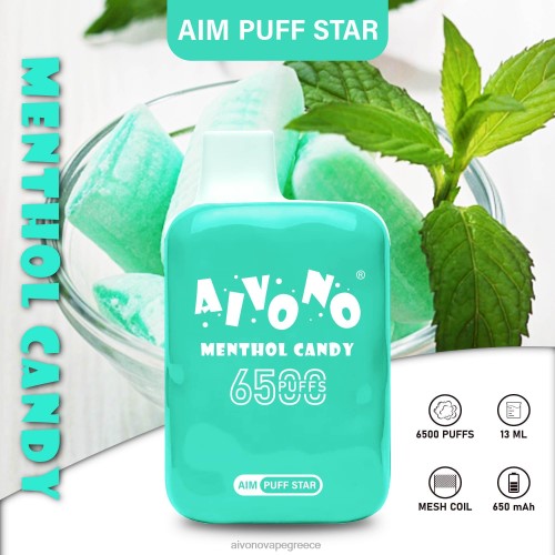 Aivono AIM PUFF STAR 6500 καραμέλα μενθόλης 40T2F295 - Aivono Ελλάδα