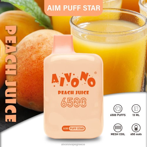 Aivono AIM PUFF STAR 6500 χυμό ροδάκινου 40T2F289 - Aivono Vape Greece