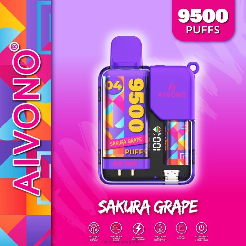 Aivono AIM TANK 9500 σταφύλι sakura 40T2F36 - Aivono Vape Ελλάδα