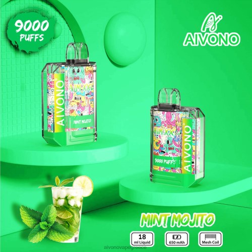 Aivono AIM XXL Αυτοκόλλητο 9000 στόμα διάφανο μοχίτο μέντας 40T2F55 - Aivono Ελλάδα