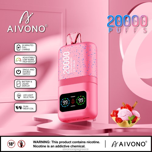 Aivono AIM magic 20000 παγωτό φράουλα 40T2F80 - Aivono Vape Ελλάδα