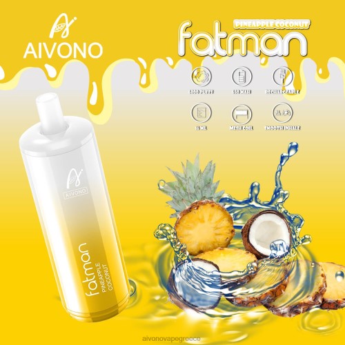 Aivono FATMAN 6800 ανανά καρύδα 40T2F29 - Aivono Vape Greece
